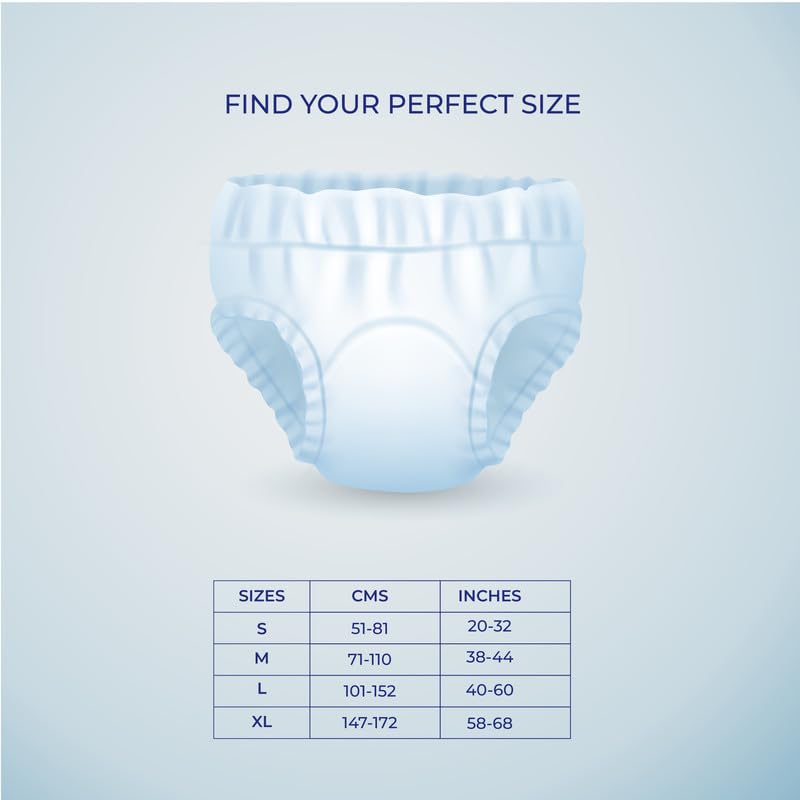 Medisuperdry Adult Diaper Pants | Small (S) |Waist 51-81 cm (20-32 inches) |High Absorbency -10 Hrs |Rash-Free |Leakproof |Breathable |Odourless |Elastic Waist |For Men & Women | 50 Units, Pack of 5