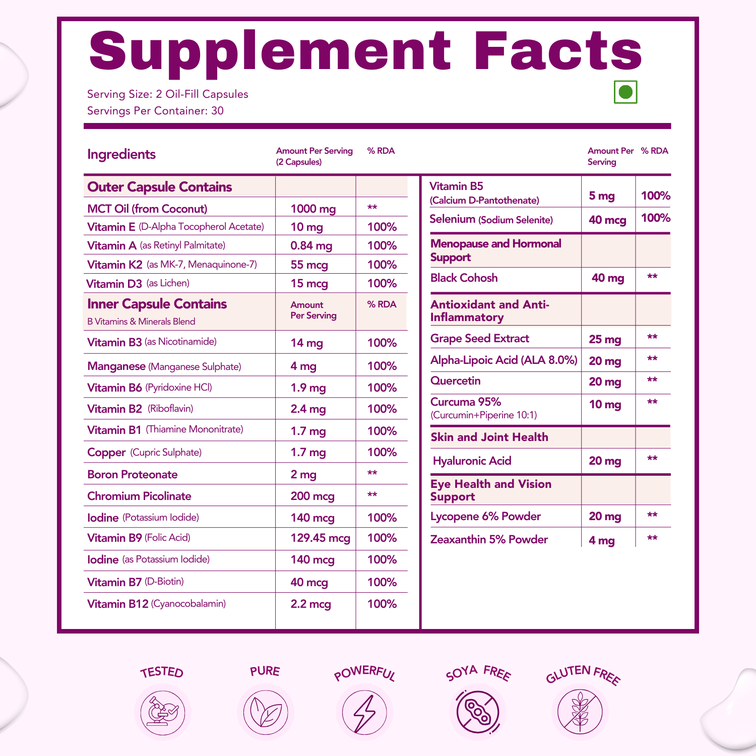 WishNew Wellness Daily Ritual Women's 50+ Multivitamin | Comprehensive Nutrient Blend for Menopause, Skin & Joint Health | 60 Delayed Release Oil Capsules for Optimal Absorption & Wellbeing Pack of 2