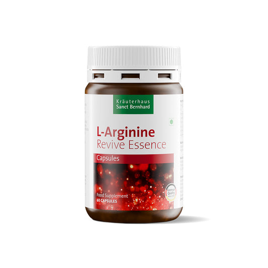 Sant Bernhard L-Arginine Capsules with B-Vitamins | With B12, B1, B6, Folic Acid & Riboflavin | Supports Energy, Blood Circulation & Heart Health | Vegan, Non-GMO | 1-Month Supply | 60 Capsules