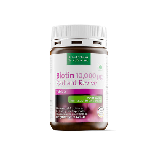Sanct Bernhard Biotin Radiant Revive | High-Potency Biotin for Hair Growth & Strength | Supports Healthy Skin, Strong Nails & Metabolism | Essential Vitamin H for Beauty & Wellness | 60 Capsules
