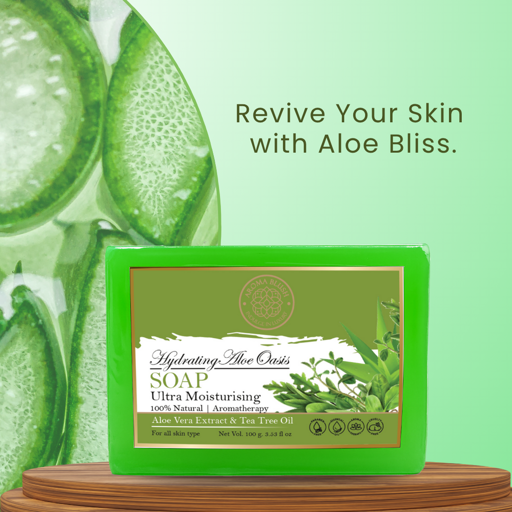 AROMABLUSH Hydrating Aloe Oasis, Refreshing Mint Breeze & Glowing Argan Bliss Combo Soap