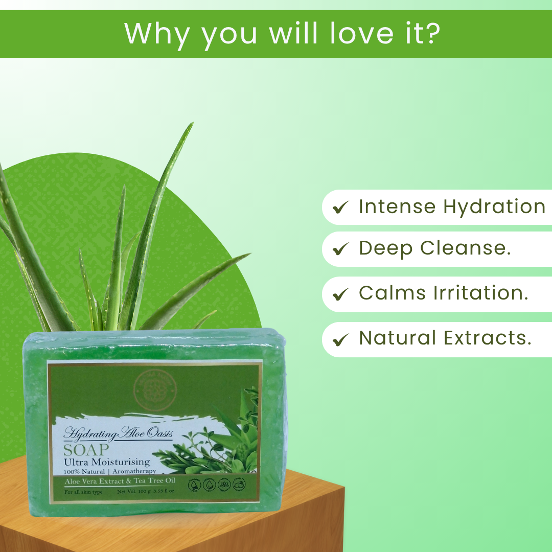 AROMA BLUSH Hydrating Aloe Qasis soap 100G