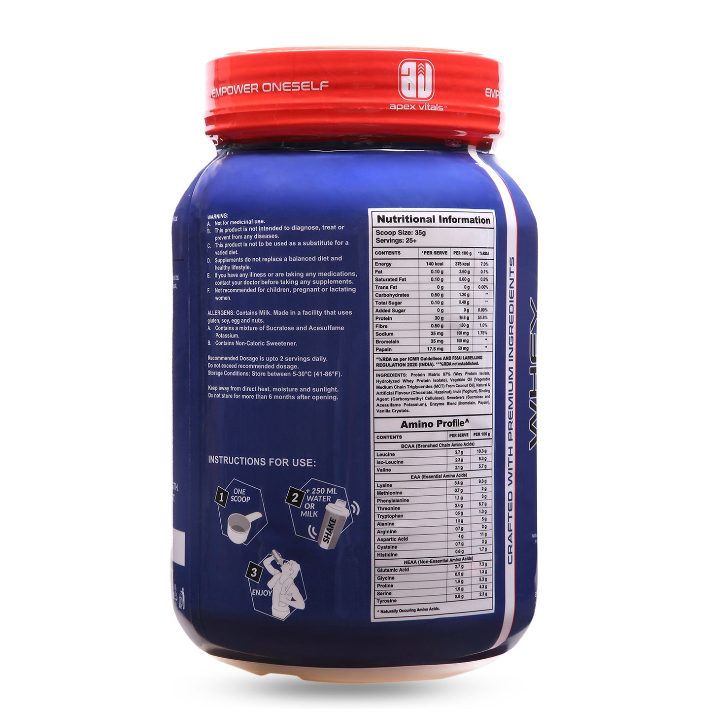 Apex Vitals Whey Protein Isolate Yogurt 2 Lbs