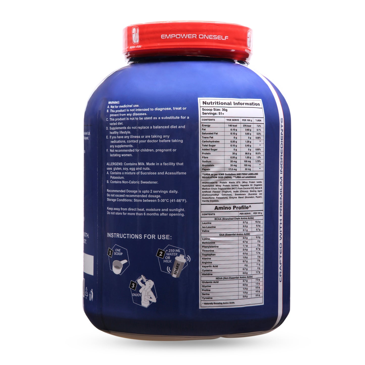 Apex Vitals Whey Protein Isolate Yogurt 4 Lbs