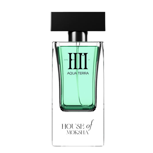 House of Moksha Aqua Terra Eau De Parfum - 70ml Unisex Perfume with Mint, Lavender, Rosemary and Oakmoss Notes, Anchored by Cedarwood and Sandalwood for a Fresh Aquatic-Woody Finish