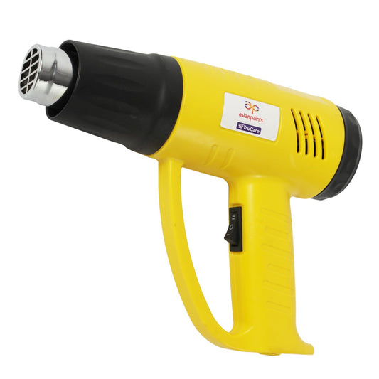 Asian Paints Trucare Heat Gun with Temperature Control Feature | Nozzle Attachment for Removing & Drying Paint Coats | Welding & Roofing Repair | Yellow | 1800 watt