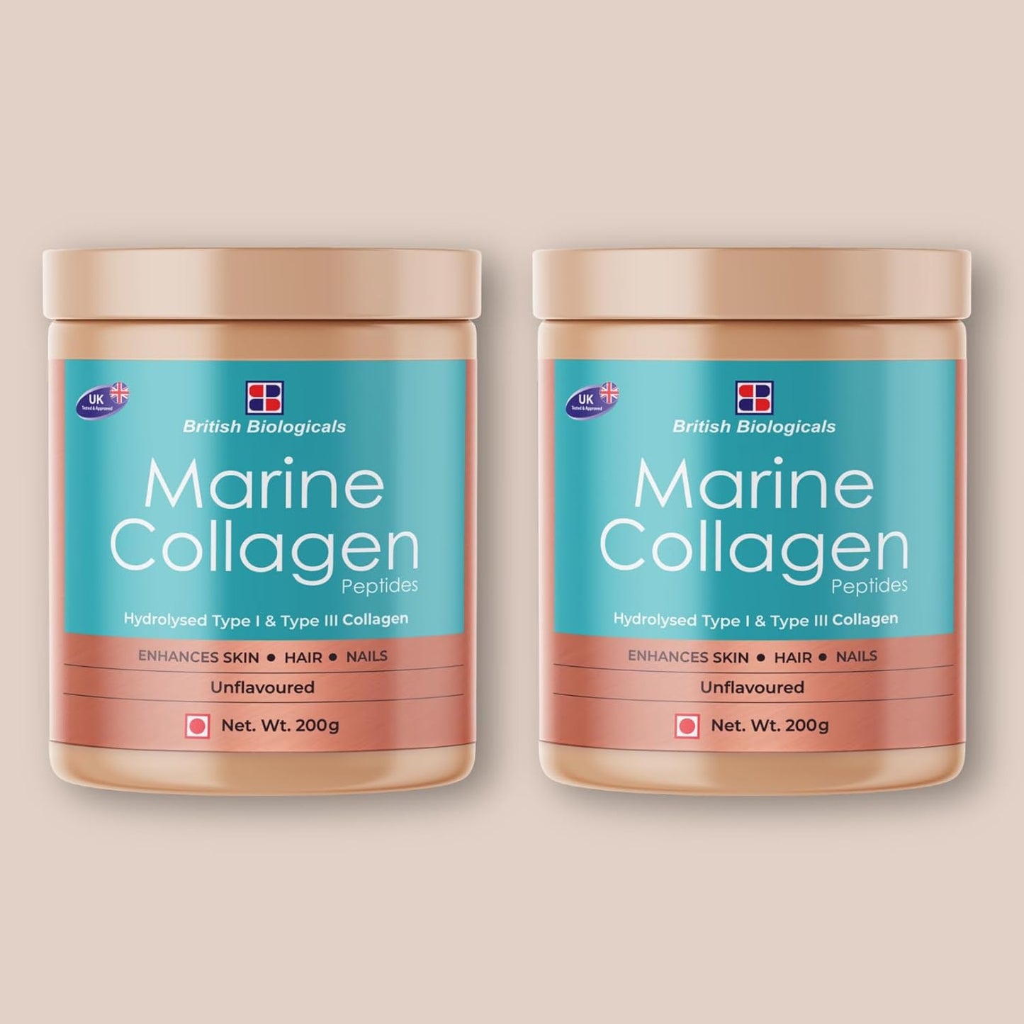 Marine Collagen Supplements for Women & Men, 200g | Supports Glowing Skin | Natural Moisturizer | Supports healthy Nails, Hair & Skin | - Supports Damaged Skin | 200g | Unflavored (Pack of 2)
