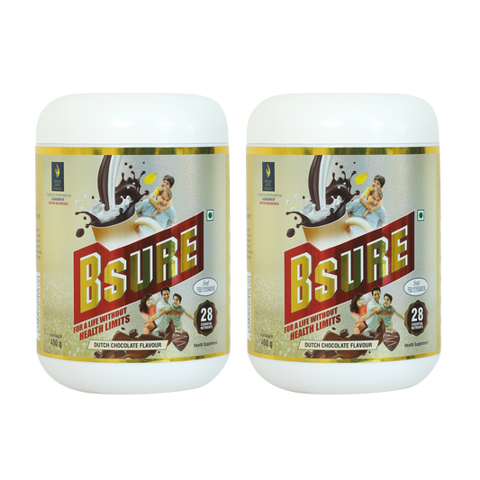 Bsure - For a Life Without Health Limits | Complete balanced Nutritional supplement | Immune Booster| with 3 Vital Oxidants | Delicious Dutch Chocolate Flavour |400 g (Pack of 2)