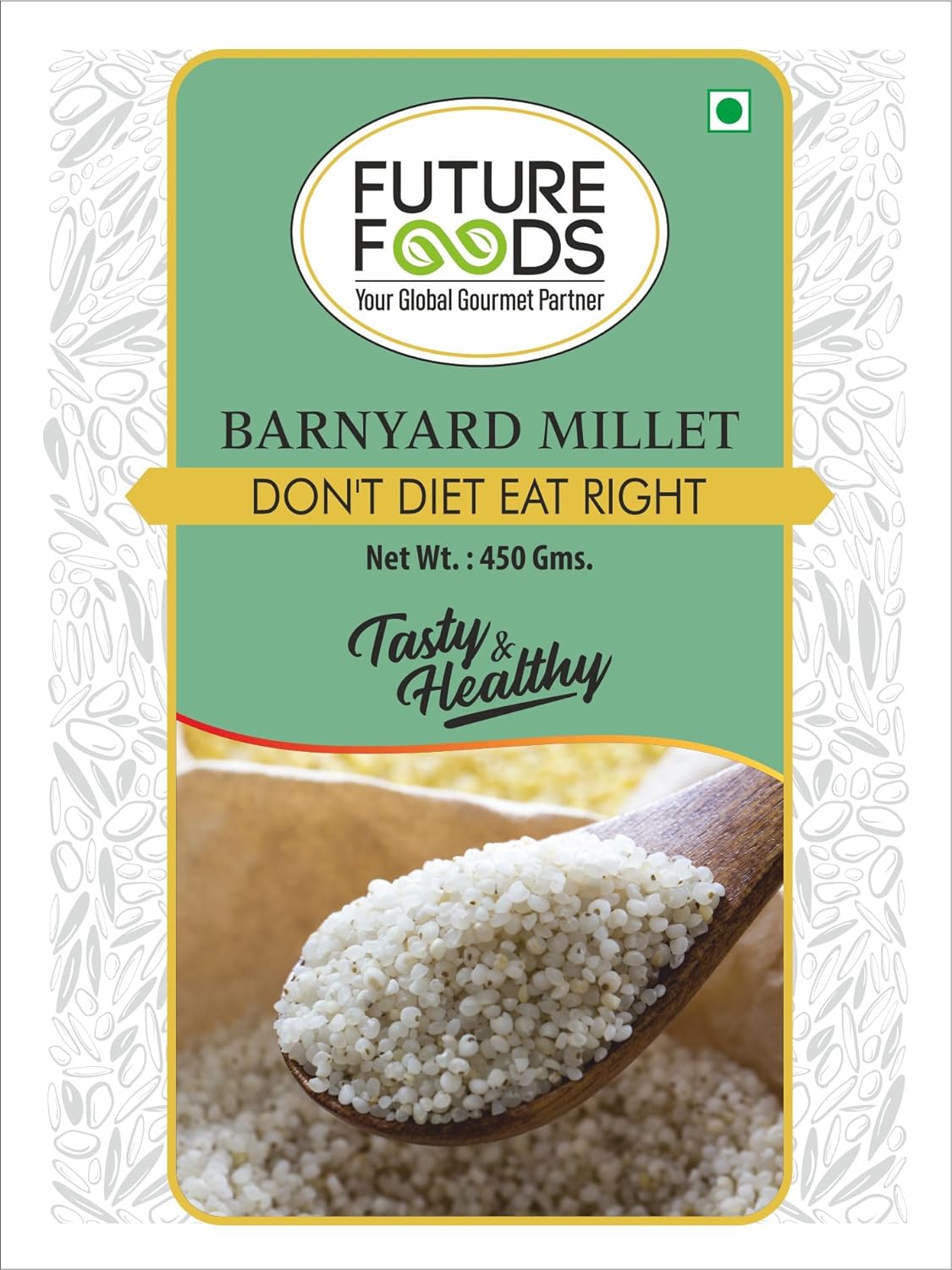 Future Foods Premium Barnyard Millet | Jhangora/Sanwa | Gluten Free | Good Source of Protein & Fiber | With More Iron & Zinc Content | Ideal for Celiac & Diabetes Patients | 450g