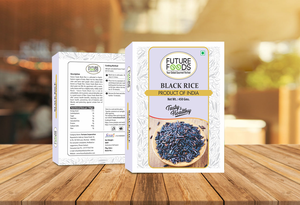 Future Foods Black Rice | Protein Rich | Rich in Antioxidants | All Natural | Aromatic & Unpolished | Natural Detoxifier & Fiber Source | Prevents the Risk of Diabetes & Obesity | 450g (Pack of 2)