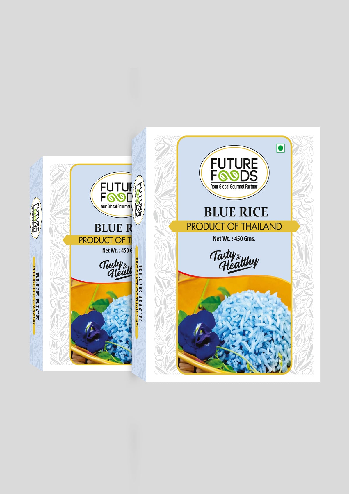 Future Foods Blue Rice 0.900 Kg - Combo of Thai Jasmine Rice & Blue Butterfly Pea Flower - Pack of 2 450gm*2