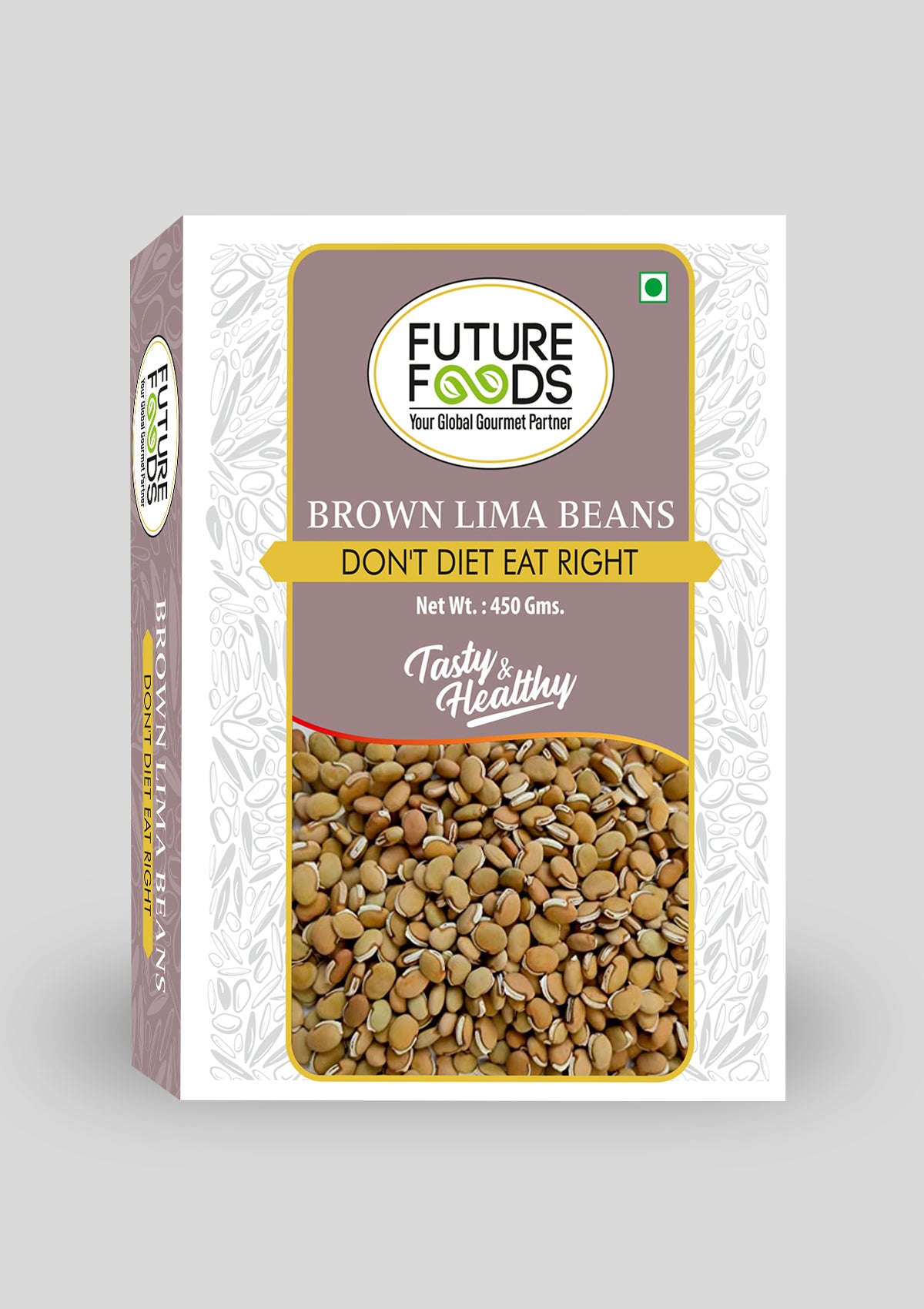 Future Foods Brown Lima Beans, Butter Beans, Val, pack of 450 gram