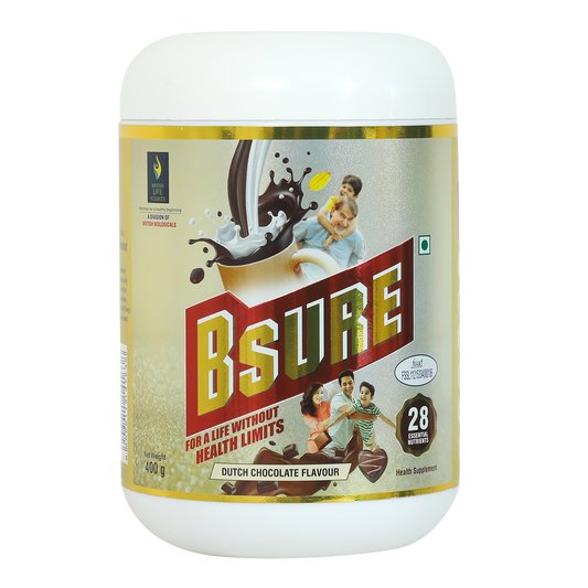 Bsure - For a Life Without Health Limits | Complete balanced Nutritional supplement | Immune Booster| with 3 Vital Oxidants | Delicious Dutch Chocolate Flavour |400 g