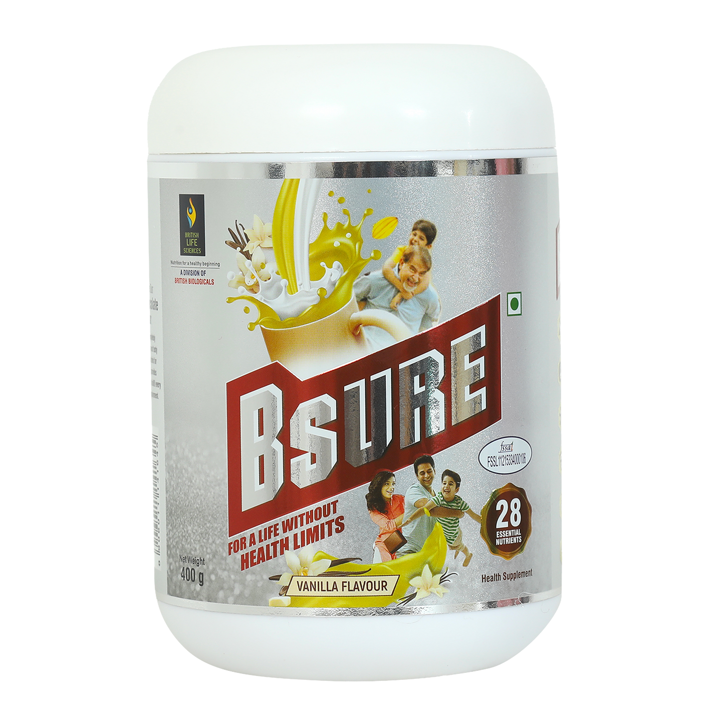 Bsure - Complete, Balanced & Nutrition Supplement Drink For The Entire Family | Delicious Vanilla Flavour Drink For Immunity | 400 g