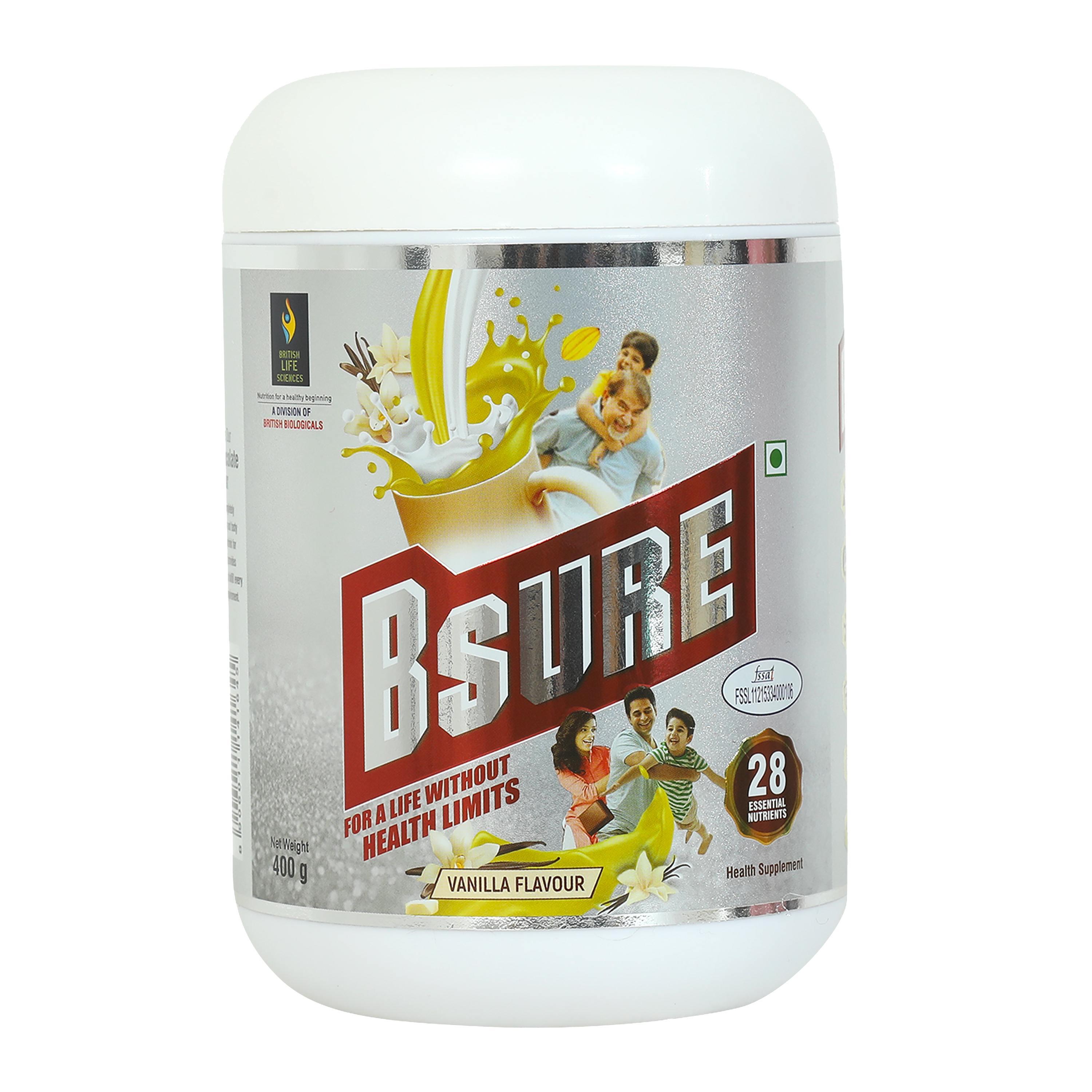Bsure - Complete, Balanced & Nutrition Supplement Drink For The Entire Family | Delicious Vanilla Flavour Drink For Immunity | 400 g