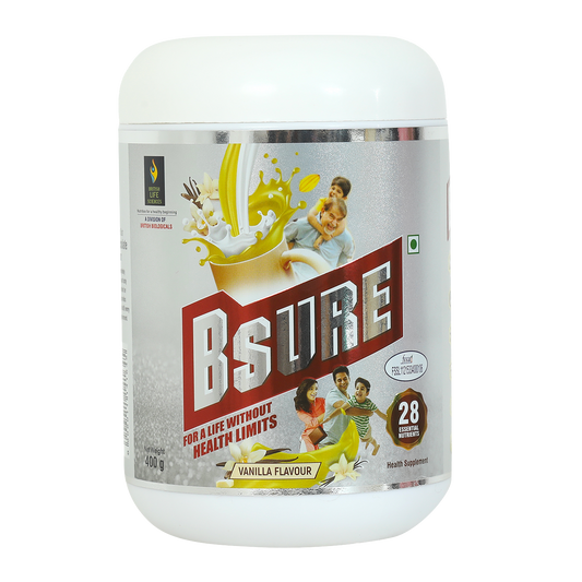 Bsure - Complete, Balanced & Nutrition Supplement Drink For The Entire Family | Delicious Vanilla Flavour Drink For Immunity | 400 g