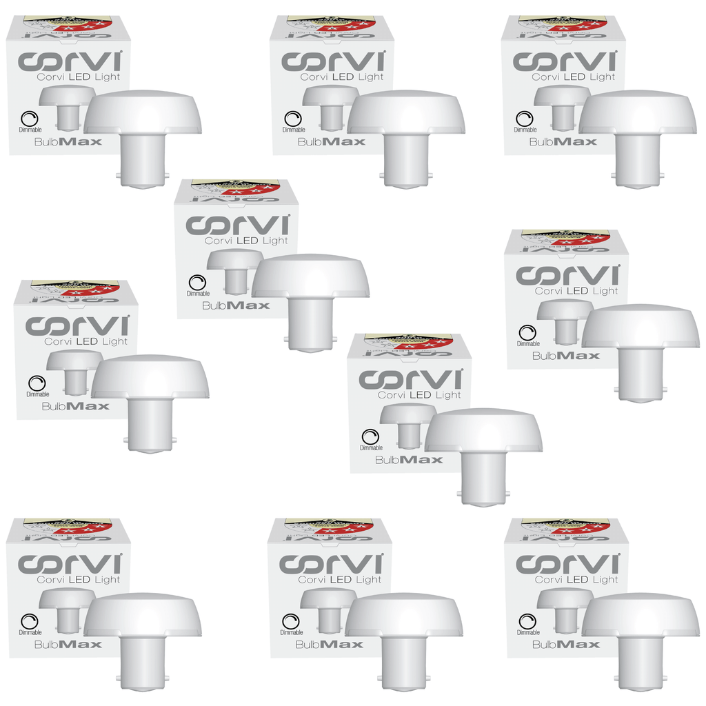 CORVI LED Bulb | 9 Watts illumination using 6 Watts power | B22, Compact Non-Protruding | 3000K Warm White Full Glow | Dimmable | 2 Year Warranty | Industry’s Best 3 star Rated Energy Saving Bulb (Pack of 10)