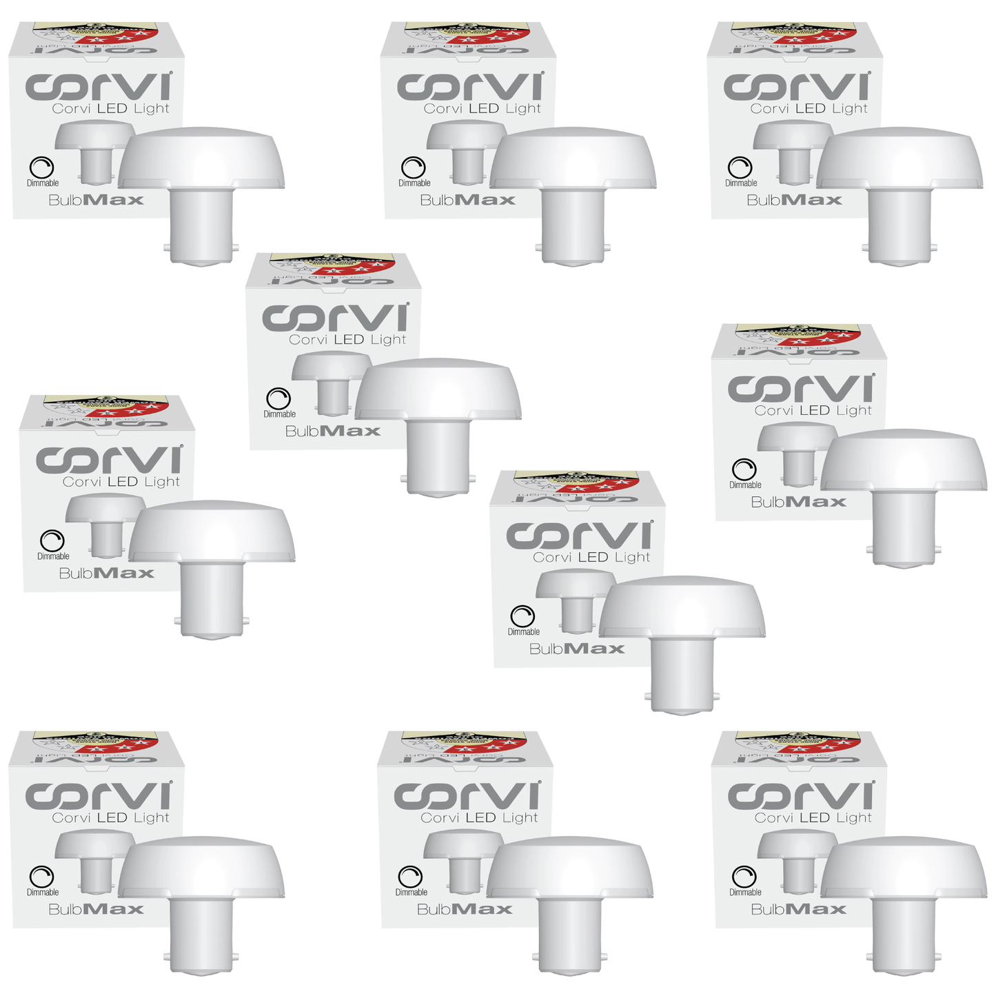 CORVI LED Bulb | 9 Watts illumination using 6 Watts power | B22, Compact Non-Protruding | 3000K Warm White Full Glow | Dimmable | 2 Year Warranty | Industry’s Best 3 star Rated Energy Saving Bulb (Pack of 10)