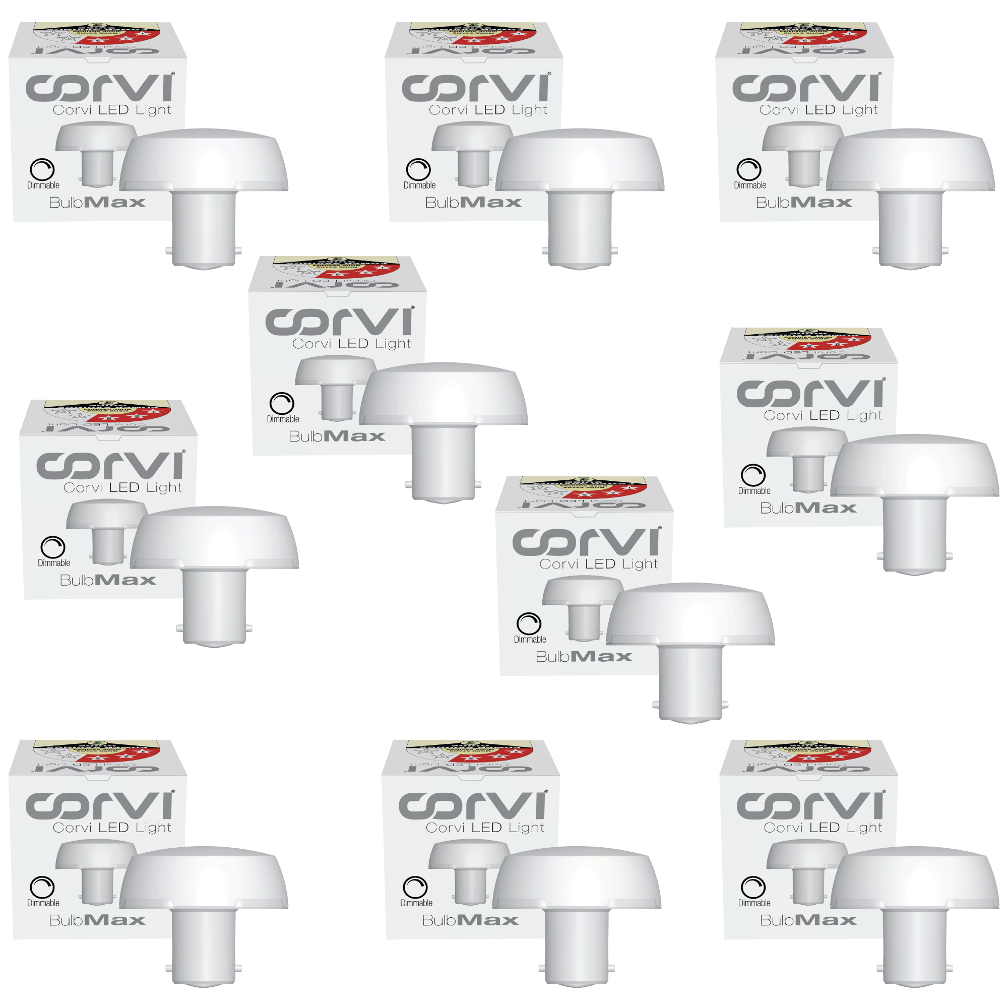 CORVI LED Bulb | 9 Watts illumination using 6 Watts power | B22, Compact Non-Protruding | 3000K Warm White Full Glow | Dimmable | 2 Year Warranty | Industry’s Best 3 star Rated Energy Saving Bulb (Pack of 10)