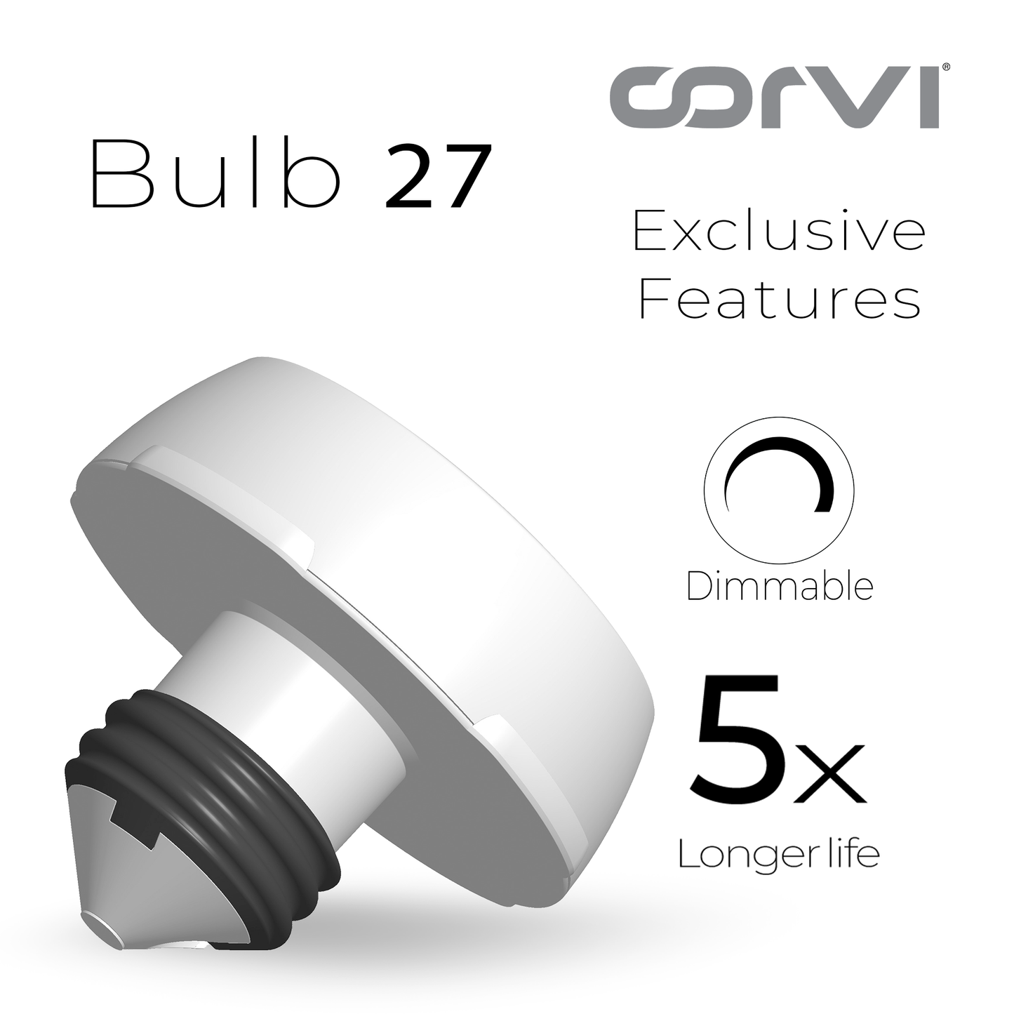 CORVI LED Bulb | 9 Watts illumination using 6 Watts power| Industry’s Best 4 star Rated Energy Saving LED Bulb | E27 Base, Compact, Non-Protruding, Dimmable | 5700K White (Pack of 10)