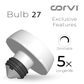 CORVI LED Bulb | 9 Watts illumination using 6 Watts power| Industry’s Best 4 star Rated Energy Saving LED Bulb | E27 Base, Compact, Non-Protruding, Dimmable | 3000K Warm White (Pack of 10)