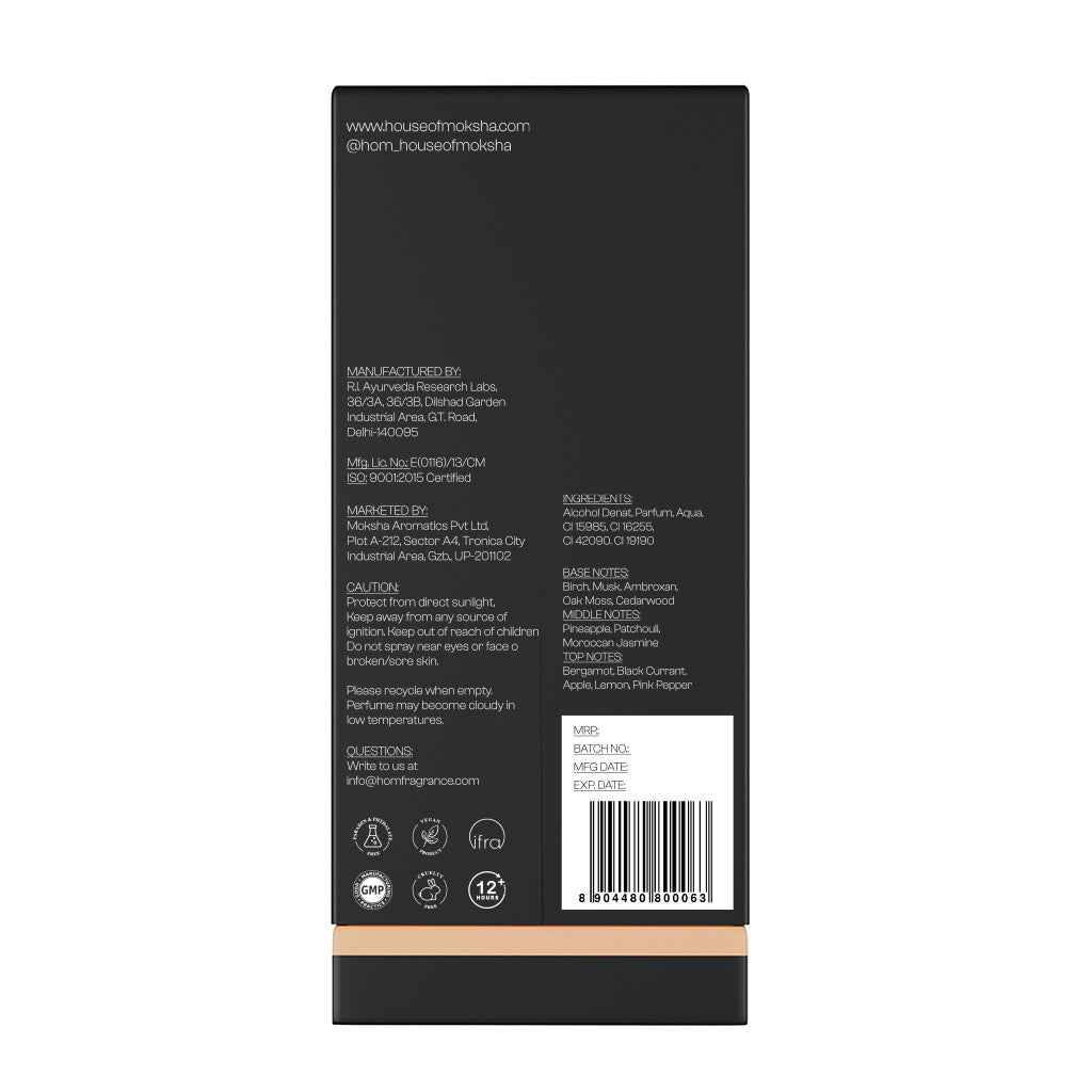 House of Moksha Citrus Musk Eau De Parfum - 70ml Unisex Perfume with Zesty Lemon, Bergamot, Soft Iris and Musk on an Oakmoss Base for a Clean, Crisp and Uplifting Citrus Fragrance