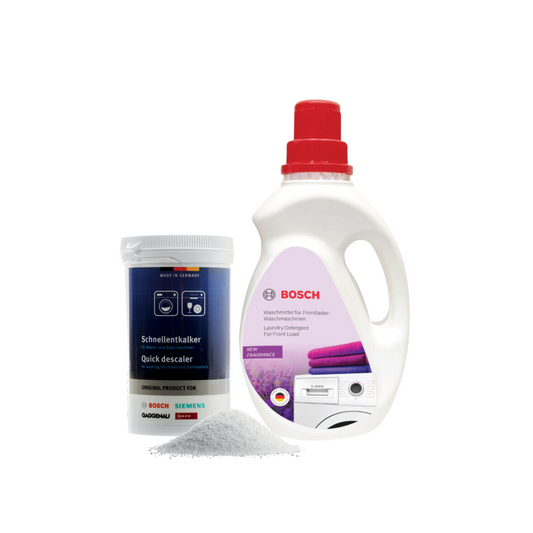 Bosch Siemens Quick Descaler for Appliances - 250 g and Bosch Front Load Laundry Detergent Lavender Fragrance - 1 L, Combo Pack of 2