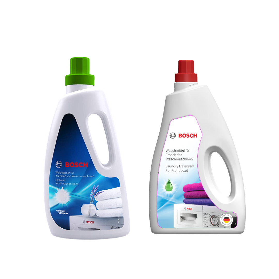 Bosch Front Load Washing Machine Liquid Detergent - 1.8 L and Fabric Softener for Washing Machine - 1 L, Combo Pack of 2