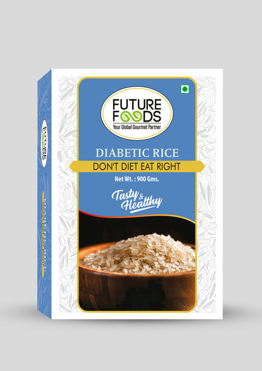 Future Foods Premium Diabetic Rice | Sugar Free | Gluten Free | Low Glycemic Index | Promotes Stable Blood Sugar Levels | Non-GMO | Vegan | 900g