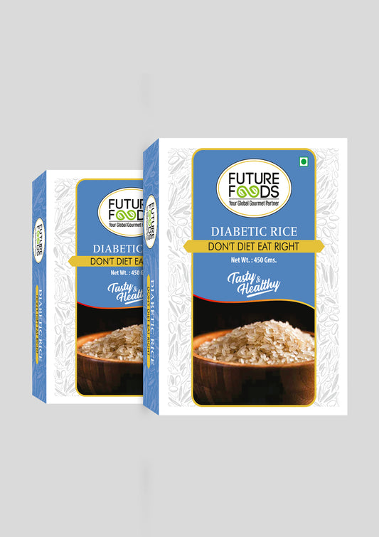 Future Foods Premium Diabetic Rice | Sugar Free | Gluten Free | Low Glycemic Index | Promotes Stable Blood Sugar Levels | Non-GMO | Vegan | 450g (Pack of 2)