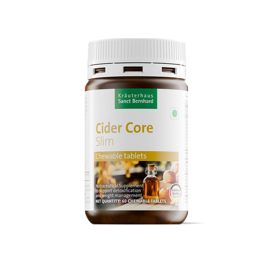 Sanct Bernhard Cider Core | Chewable Tablets | Apple Cider Vinegar with Acerola Vitamin C | Supports Digestion, Metabolism, Blood Sugar & Immunity | Natural Detox | 60 Tablets