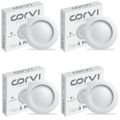 CORVI LED Flat3 6W Round Ceiling Light | Dimmable & Backlit | Easy White 4000K | Slim Driverless LED Panel with Junction Box | Ideal for False Ceilings & Home Use (Pack of 4)