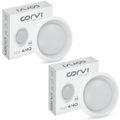 CORVI LED Flat 4 Round 6W Ceiling Panel Light | Slim, Dimmable & Driverless |  White 5700K | Backlit for Maximum Output | Ideal for False Ceilings & Home Lighting (Pack of 2)