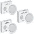 CORVI LED Flat 4 Round 6W Ceiling Panel Light | Slim, Dimmable & Driverless |  White 5700K | Backlit for Maximum Output | Ideal for False Ceilings & Home Lighting (Pack of 3)