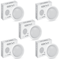 CORVI LED Flat 4 Round 6W Ceiling Panel Light | Slim, Dimmable & Driverless |  White 5700K | Backlit for Maximum Output | Ideal for False Ceilings & Home Lighting (Pack of 5)