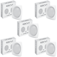 CORVI LED Flat 4Q Square 6W Ceiling Panel Light | Slim, Compact, Dimmable & Driverless | Warm White 3000K | Backlit for Maximum Output | Ideal for False Ceilings & Home Lighting (Pack of 5)