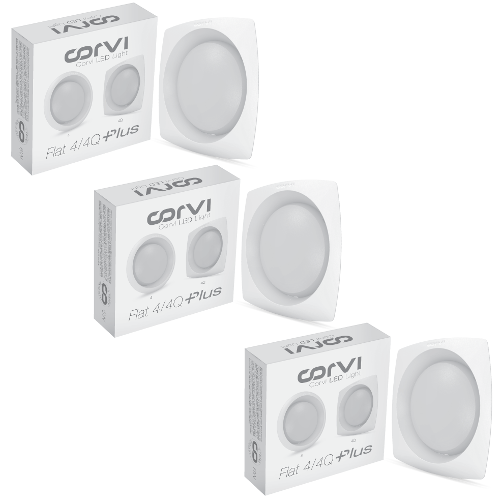 CORVI LED Flat 4Q Square 6W Ceiling Panel Light | Slim, Compact, Dimmable & Driverless | Warm White 3000K | Backlit for Maximum Output | Ideal for False Ceilings & Home Lighting (Pack of 3)