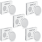 CORVI LED Flat 6 Round 15W False Ceiling Light | Compact, Driverless & Dimmable with Backlit Design | Easy White 4000K for Home & Office (Pack of 5)