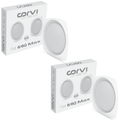 CORVI LED Flat 6Q Square 15W False Ceiling Panel Light | Slim, Compact, Driverless & Dimmable | Backlit for Maximum Output | Warm White 3000K (Pack of 2)