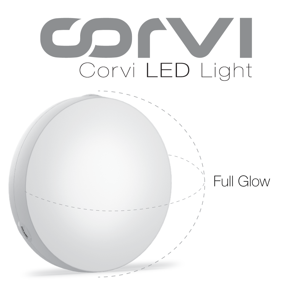 CORVI LED Surface 8 Round 20W | Slim, Compact & Dimmable Ceiling Panel Light | Full Glow Design, No False Ceiling Needed |  White 5700K (Pack of 1)