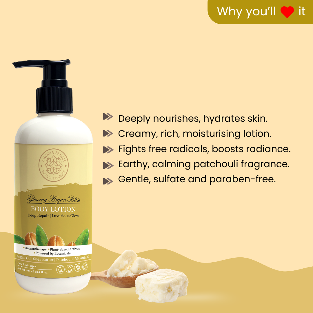 AROMA BLUSH  Glowing Argan Bliss body lotion 300ML