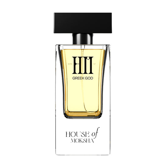House of Moksha Greek God Eau De Parfum for Men - 70ml Perfume with Cinnamon, Saffron, Green Apple and Rich Tobacco Base for a Powerful Spicy-Woody Signature Scent
