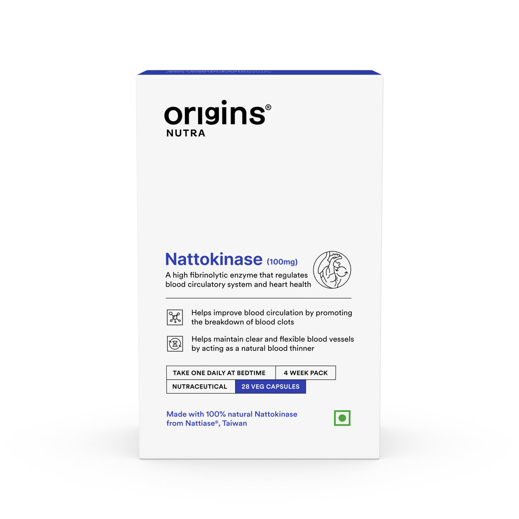 Origins Nutra Nattokinase | Promote Heart Health, Natural Blood Thinner, Control High Blood Pressure | Nattokinase |GMP Certified | For Men & Women | 28 Capsules Pack of 2