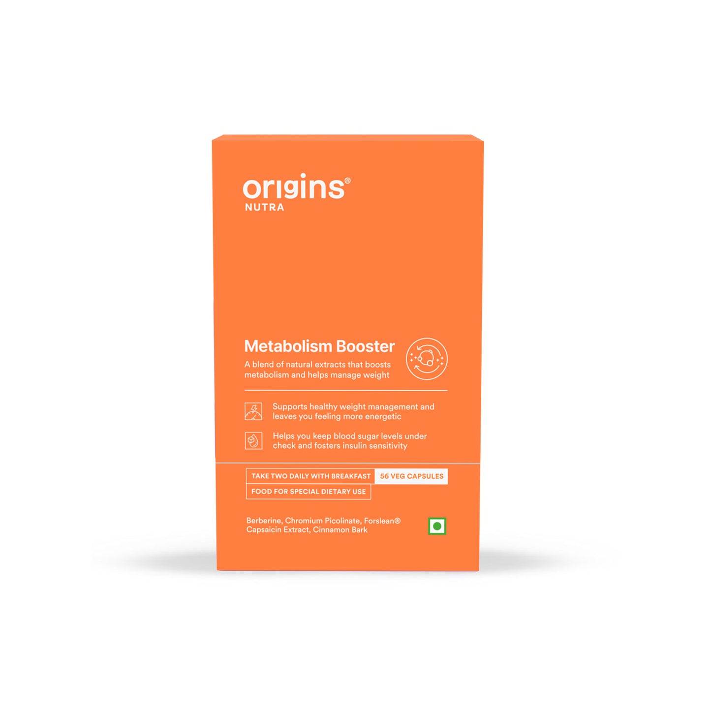 Origins Nutra Metabolism Booster Capsules|Weight Management|Leaner Body Composition| Helps Manage Healthy Weight| GMO-Free| GMP Certified| For Men & Women| 56 Veg Capsules| Pack of 3