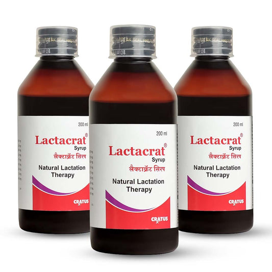 Cratus Lactacrat Syrup 200ML Each Maternity Aid Increases Breast Feeding Improved Lactation Milk Production for Women Saunf Flavour-(Pack of 3)