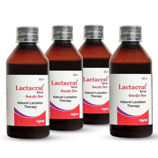 Cratus Lactacrat Syrup 200ML Each Maternity Aid Increases Breast Feeding Improved Lactation Milk Production for Women Saunf Flavour-(Pack of 4)