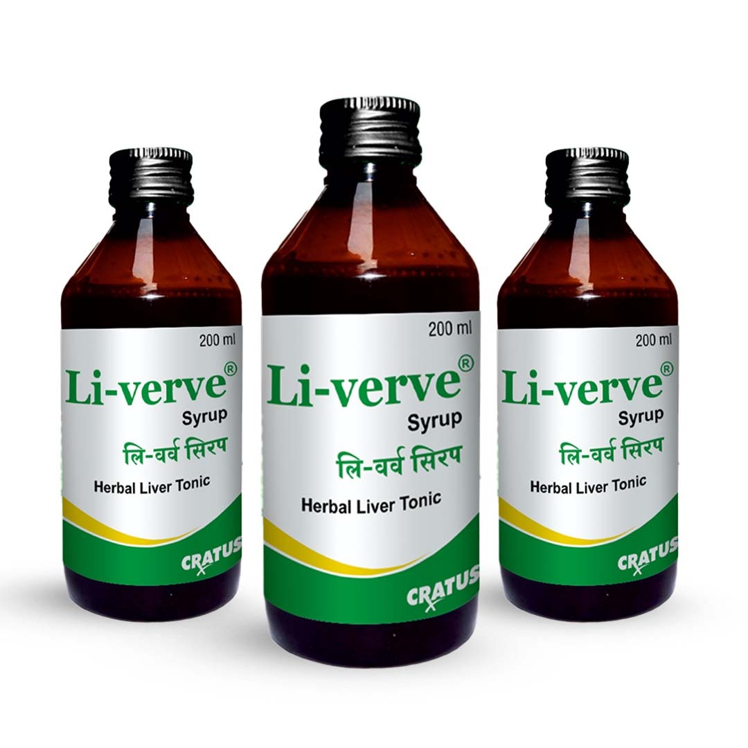 Cratus Li-verve Syrup Is a Ayurvedic Liver Tonic Protects From Liver diseases 200ml (Pack of 3)