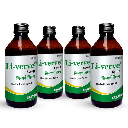 Cratus Li-verve Syrup Is a Ayurvedic Liver Tonic Protects From Liver diseases 200ml (Pack of 4)