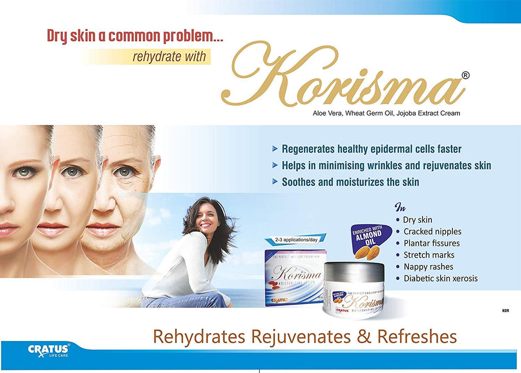 Korisma Moisturizing Lotion with Almond Oil, Aloe Vera, Wheat Germ Oil, Jojoba Extracts for Rejuvenating & Hydrated Skin - 65gms(Pack of 3)
