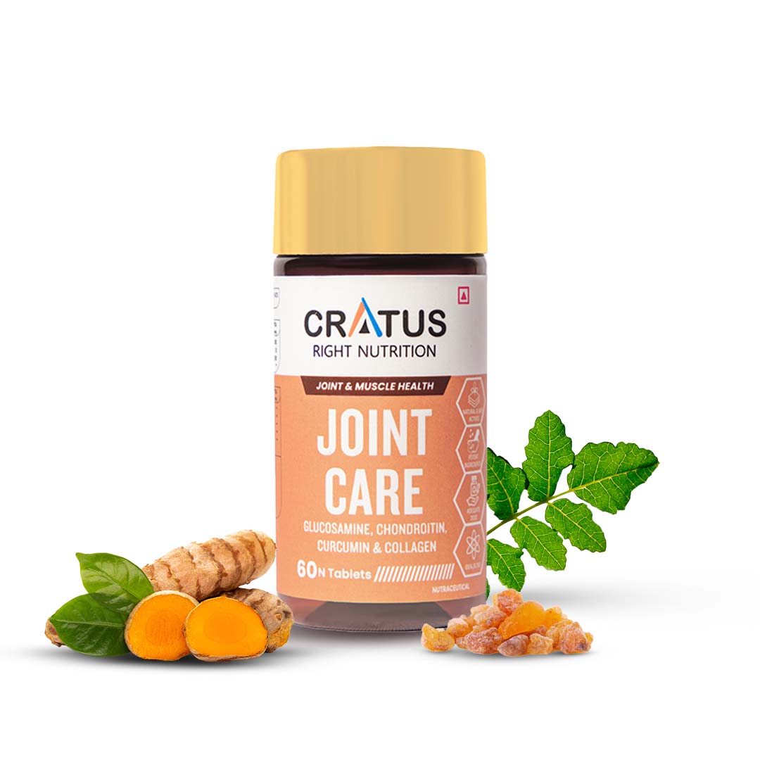 Cratus Right Nutrition Advanced Joint Care Tablets with Glucosamine, Chondroitin and Curcumin | Total Support for Joint, Cartilage and Muscle Health | Enhances Flexibility, Reduces Pain | 60 Tablets